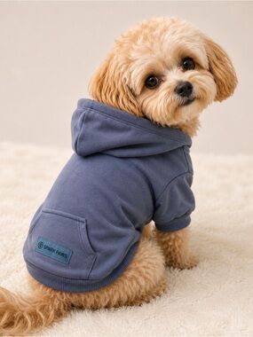 Spark Paws Dog Hoodie Blue Fleece Pet Kangaroo Pocket Cozy Sweatshirt